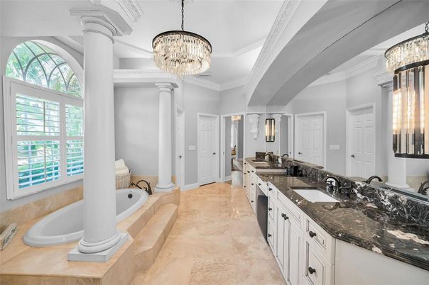 Bathroom, Chandelier, Dual Sink Vanities, Interior