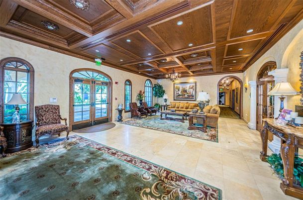 Interior, Living room, Recessed Lighting, Wooden Beams, Wooden Ceilings