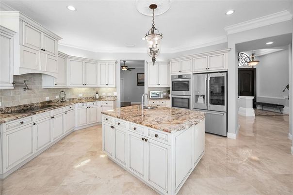 Interior, Kitchen, Pendant Lights, Recessed Lighting, Stainless Steel Appliances