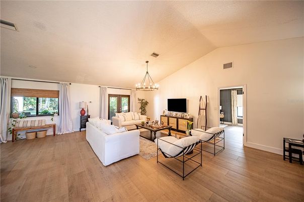 Chandelier, Interior, Living room, Wood Texture Flooring