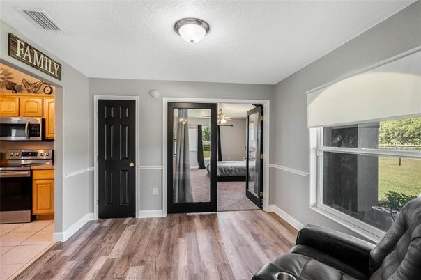 Bedroom, Interior, Kitchen, Stainless Steel Appliances, Wood Texture Flooring