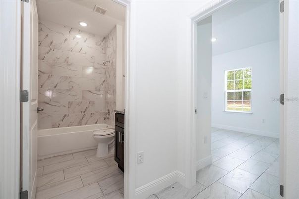 Bathroom, Interior, Marble, Marble Walls, Recessed Lighting