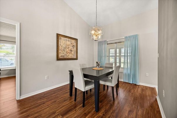 Chandelier, Dining room, Interior, Wood Texture Flooring
