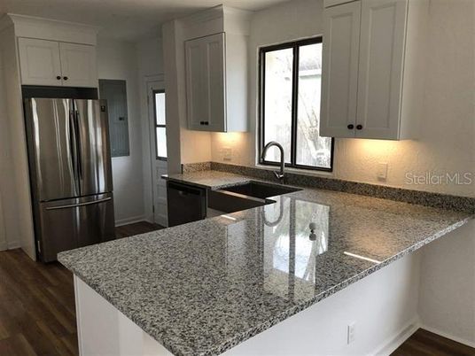 Interior, Kitchen, Stainless Steel Appliances, Wood Texture Flooring