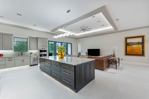 Interior, Kitchen, Pendant Lights, Recessed Lighting, Stainless Steel Appliances