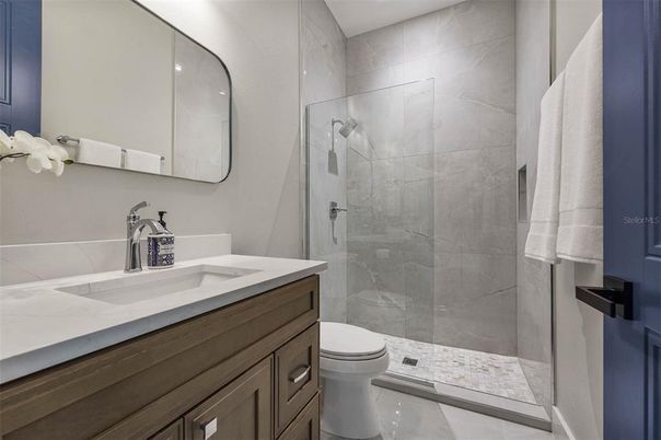 Bathroom, Glass Shower, Interior, Marble Walls