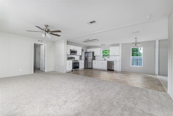 Empty room, Interior, Kitchen, Stainless Steel Appliances
