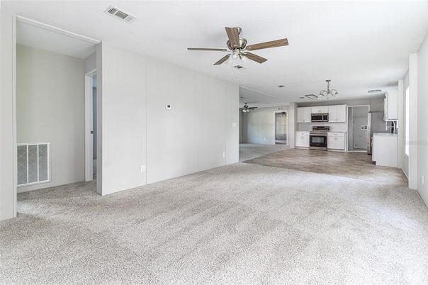 Empty room, Interior, Kitchen, Stainless Steel Appliances