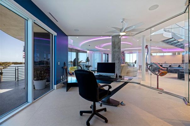 Home Office, Interior, Recessed Lighting