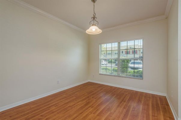 Empty room, Interior, Pendant Lights, Wood Texture Flooring