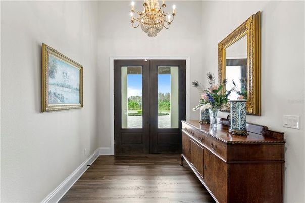 Chandelier, Interior, Wood Texture Flooring