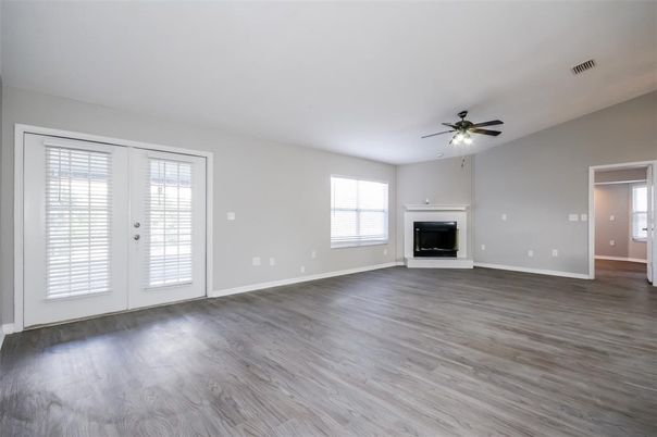 Empty room, Fireplace, Interior, Wood Texture Flooring