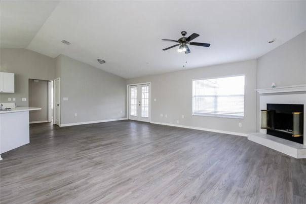 Empty room, Fireplace, Interior, Wood Texture Flooring