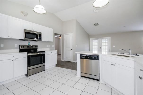 Interior, Kitchen, Pendant Lights, Recessed Lighting, Stainless Steel Appliances