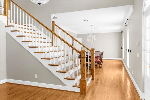 Chandelier, Dining room, Interior, Wood Texture Flooring