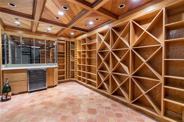 Interior, Recessed Lighting, Wine Storage, Wooden Ceilings
