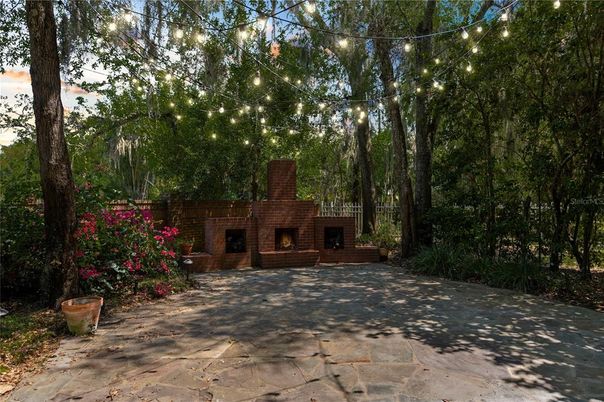 Backyard, Exterior, Fireplace