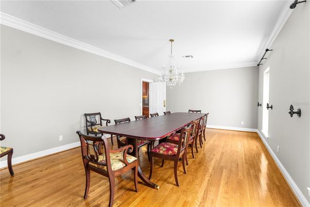 Chandelier, Dining room, Interior, Wood Texture Flooring