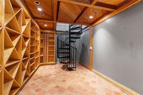 Interior, Recessed Lighting, Wine Storage, Wooden Beams, Wooden Ceilings