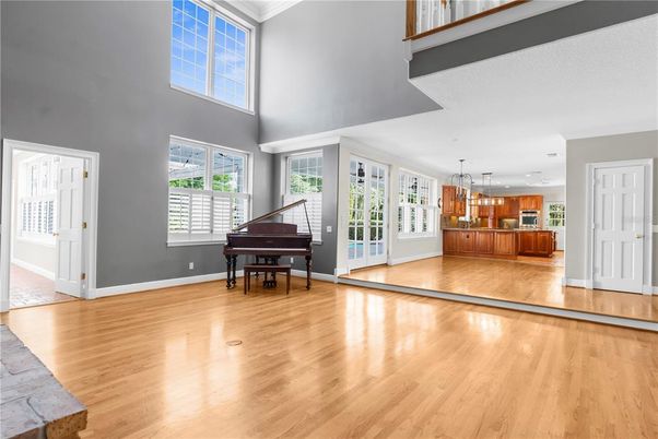 Interior, Pendant Lights, Piano, Wood Texture Flooring