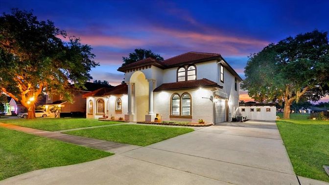 Attached, Backyard, Exterior, Facade, Mediterranean
