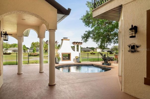 Exterior, Fireplace, Pool
