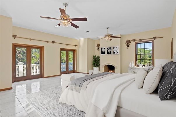 Bedroom, Fireplace, Interior
