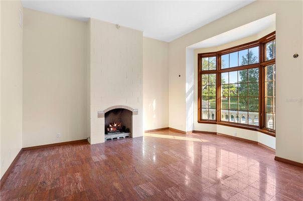 Empty room, Fireplace, Interior, Wood Texture Flooring