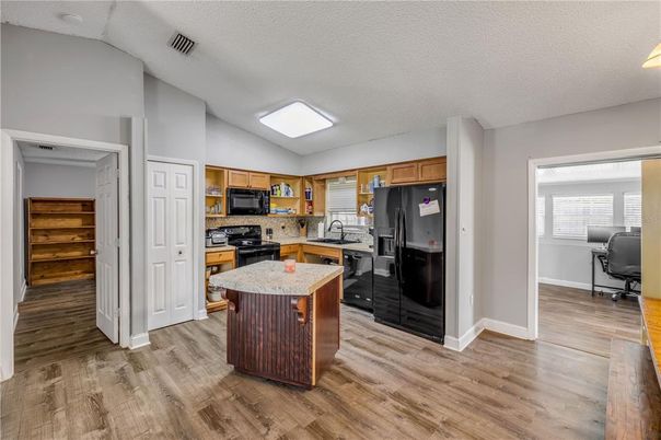 Interior, Kitchen, Wood Texture Flooring