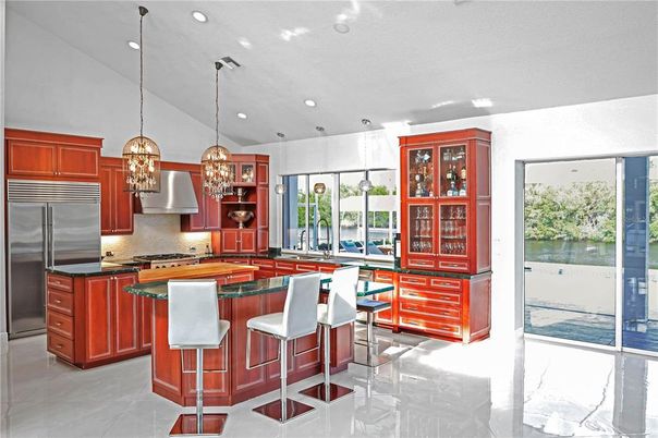 Interior, Kitchen, Pendant Lights, Recessed Lighting, Stainless Steel Appliances