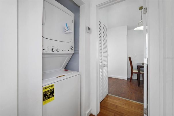 Interior, Pendant Lights, Utility Closets, Washer, Wood Texture Flooring