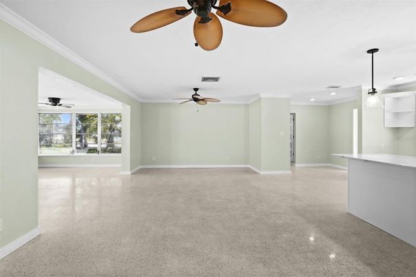 Empty room, Interior, Pendant Lights, Recessed Lighting