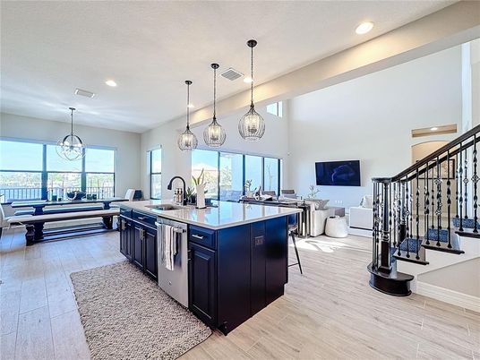 Dining room, Interior, Kitchen, Living room, Pendant Lights, Recessed Lighting, Wood Texture Flooring