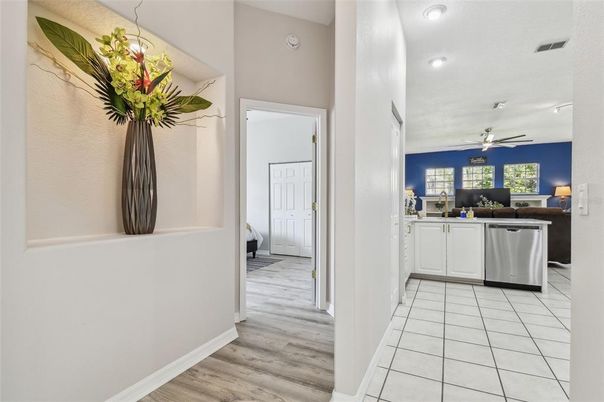Interior, Kitchen, Recessed Lighting, Wood Texture Flooring