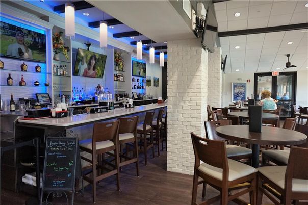 Dining room, Interior, Recessed Lighting, Stone Walls, Wood Texture Flooring