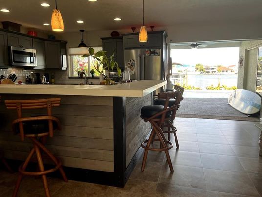 Interior, Kitchen, Pendant Lights, Recessed Lighting, Stainless Steel Appliances, Water