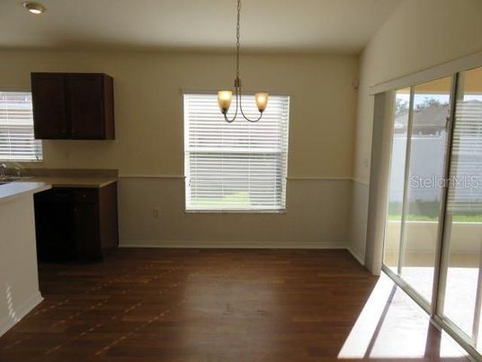 Chandelier, Empty room, Interior, Recessed Lighting, Wood Texture Flooring