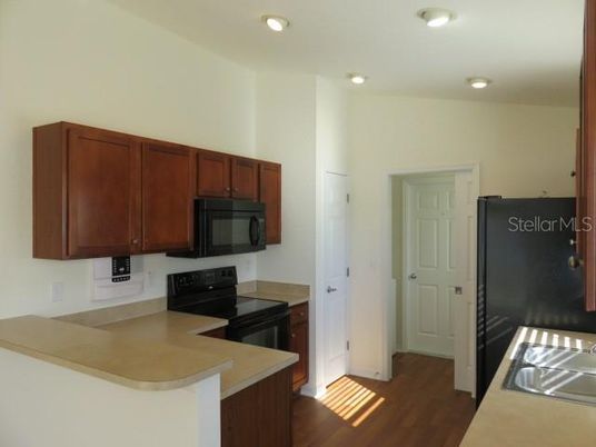 Interior, Kitchen, Recessed Lighting, Wood Texture Flooring