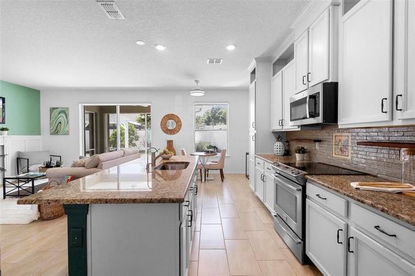 Dining room, Interior, Kitchen, Living room, Recessed Lighting