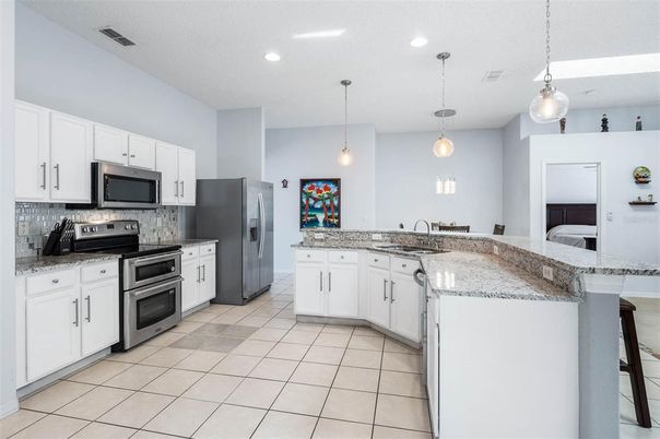 Interior, Kitchen, Pendant Lights, Recessed Lighting, Stainless Steel Appliances