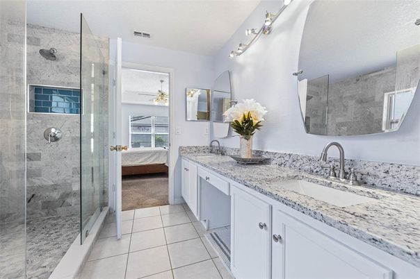 Bathroom, Bedroom, Dual Sink Vanities, Glass Shower, Interior
