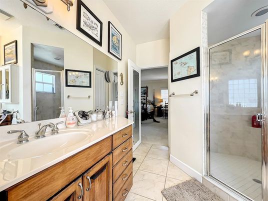 Bathroom, Dual Sink Vanities, Glass Shower, Interior
