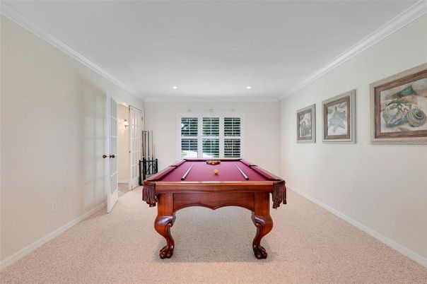 Billiard Table, Game Room, Interior, Recessed Lighting