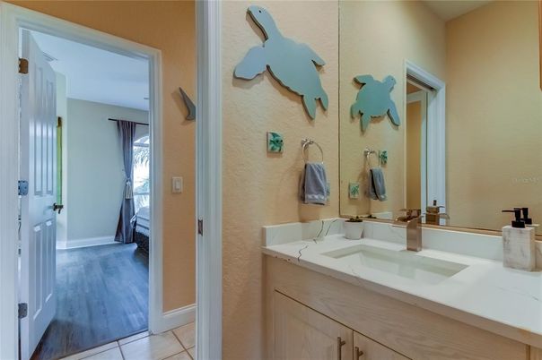 Bathroom, Dual Sink Vanities, Interior, Wood Texture Flooring