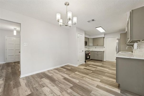 Chandelier, Interior, Kitchen, Wood Texture Flooring