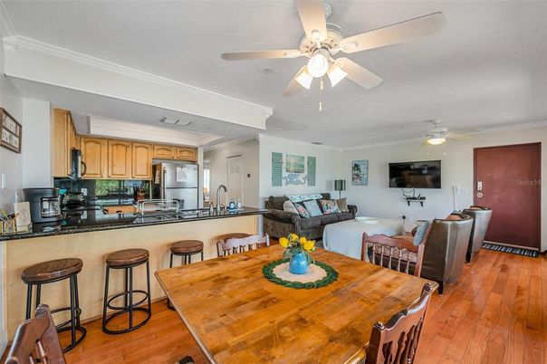 Dining room, Interior, Kitchen, Living room, Wood Texture Flooring