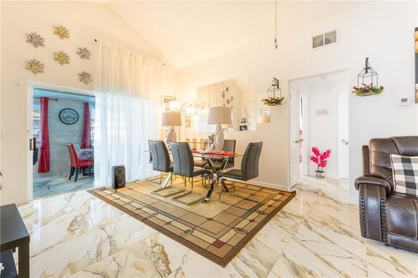Dining room, Interior, Marble