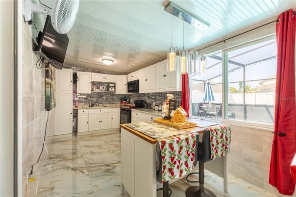 Interior, Kitchen, Marble, Pendant Lights