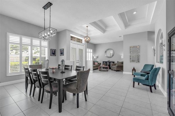 Dining room, Interior, Living room, Pendant Lights, Recessed Lighting
