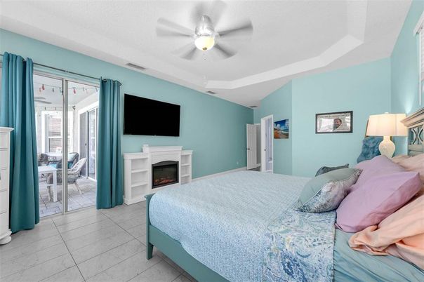 Bedroom, Fireplace, Interior